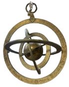 19TH CENTURY IRANIAN SIX-SEGMENT SOLID BRASS ASTROLABE