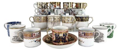 SPODE CHINA - APPROX. 18 EARLY 19TH CENTURY HAND PAINTED CHINA COFFEE CUPS