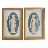 PAIR OF VICTORIAN 19TH CENTURY NEOCLASSICAL INSPIRED WAX RELIEF PLAQUES
