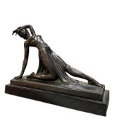 AFTER DEMETRE CHIPARUS (1886-1947) - ART DECO BRONZE FIGURE OF NUDE LADY