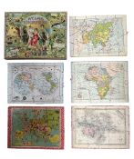 FRENCH LATE 19TH CENTURY ATLAS GEOGRAPHIQUE JIGSAW PUZZLES BY SAUSSINE, PARIS