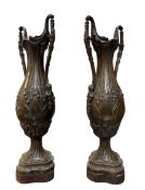 PAIR OF 19TH CENTURY VIENNA SECESSIONIST BRONZE VASES