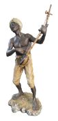 FRANZ BERGMAN - ARAB MAN PLAYING THE BANJO - COLD PAINTED BRONZE FIGURE