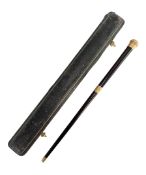 20TH CENTURY 1978 9CT GOLD & WOODEN BATON IN ORIGINAL CASE