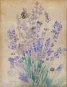KATHARINE CAMERON (SCOTTISH, 1874-1965) - SWEET LAVENDER - WATERCOLOUR WITH BEES