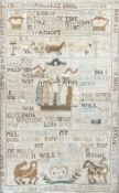 18TH CENTURY 1782 NEEDLEPOINT SAMPLER BY ELIZABETH WEST, WITH CRUCIFIX