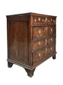 17TH CENTURY JACOBEAN OAK WOOD BLOCK-FRONTED CHEST OF DRAWERS