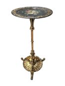 JENNENS & BETTRIDGE - 19TH CENTURY GILT PARCEL EBONISED PAPIER MACHE OCCASIONAL TABLE