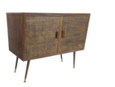 MID CENTURY BESPOKE WALNUT VINYL RECORD CABINET