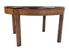 MID CENTURY 1960S TEAK CIRCULAR COFFEE TABLE