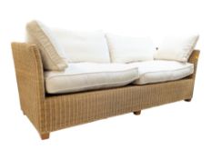 LARGE CONTEMPORARY RATTAN WHICKER WEAVE CONSERVATORY SOFA