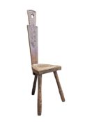 EARLY 20TH CENTURY OAK CARVED SPINNING CHAIR