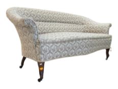 EDWARDIAN MAHOGANY UPHOLSTERED SOFA SETTEEE