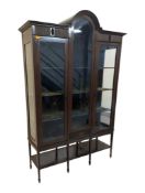 EDWARDIAN MAHOGANY LINE CHINA DISPLAY CABINET VITRINE