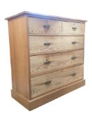 19TH CENTURY VICTORIAN ASH CHEST OF DRAWERS