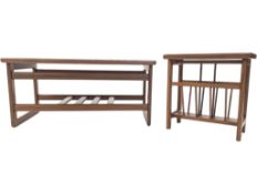 BRITISH MODERN DESIGN - TWO VINTAGE 20TH CENTURY TILE TOP OCCASIONAL TABLES