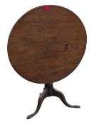 LARGE 19TH CENTURY GEORGE III MAHOGANY TILT TOP DINING OCCASIONAL TABLE