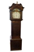 J RUSSELL, SHEFFIELD - 19TH CENTURY OAK LONG CASE CLOCK