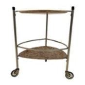 CHALFORD GLOS ARNOLD DESIGNS - MID CENTURY FIBREGLASS TWO TIER SERVING TROLLEY