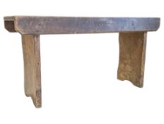 RUSTIC 19TH CENTURY FARMHOUSE PINE PIG BENCH