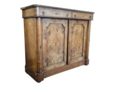 EDWARDIAN BURR WALNUT INLAID SIDEBOARD