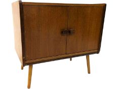BRITISH MODERN DESIGN - VINTAGE MID 20TH CENTURY TEAK VINYL CABINET