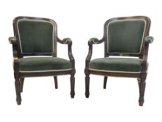 A PAIR OF VICTORIAN ARMCHAIRS