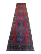 VINTAGE 20TH CENTURY TURKISH USHAK CARPET RUNNER RUG