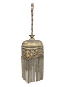 EARLY 20TH CENTURY ART DECO BRASS & GLASS CEILING LIGHT SHADE