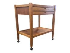 BRITISH MODERN DESIGN - VINTAGE MID 20TH CENTURY TEAK HOSTESS TROLLEY