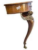 FRENCH EMPIRE STYLE 20TH CENTURY MAHOGANY & BRASS HALL/BEDSIDE TABLE