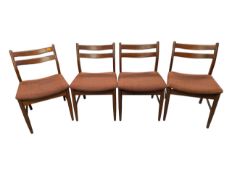 BRITISH MODERN DESIGN - MATCHING SET OF FOUR TEAK DINING CHAIRS