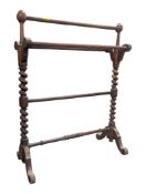EARLY 20TH CENTURY MAHOGANY TOWEL RAIL