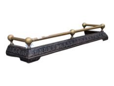 VICTORIAN LATE 19TH CENTURY BRASS & IRON FIRE FENDER