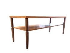 BRITISH MODERN DESIGN - A VINTAGE 20TH CENTURY TEAK LONG JOHN COFFEE TABLE
