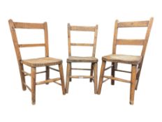 SET OF THREE EARLY 20TH CENTURY BEECH AND ELM CHILDREN'S CHAIRS