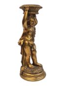 VINTAGE 20TH CENTURY GILT CHERUB PLANT STAND JARDINIERE