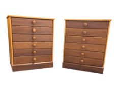 PAIR 20TH CENTURY TEAK CHESTS OF DRAWERS