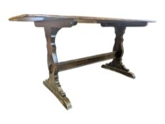 ERCOL FURNITURE - VINTAGE MID CENTURY GOLDEN DAWN ELM DINING TABLE