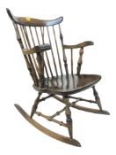 19TH CENTURY VICTORIAN ELM STICK BACK ROCKING CHAIR