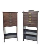 TWO EDWARDIAN MAHOGANY SHEET MUSIC CHEST OF DRAWERS