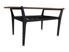 NATHAN MID CENTURY TOLA WOOD AND EBONISED COFFEE TABLE