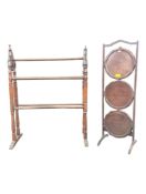 VICTORIAN 19TH CENTURY TOWEL RAIL & CAKE STAND