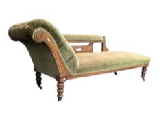 EDWARDIAN OAK CHAISE LONGUE