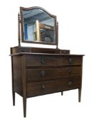 EDWARDIAN MAHOGANY INLAID DRESSING TABLE