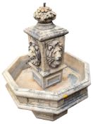 GARDEN STATUARY - LARGE STONE GARDEN FOUNTAIN BATH