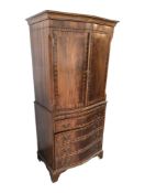 QUEEN ANNE REVIVAL WALNUT COCKTAIL CABINET ON CHEST