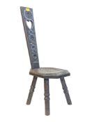 19TH CENTURY WELSH CARVED SPINNING STOOL