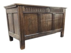 17TH CENTURY LARGE ENGLISH OAK COFFER CHEST