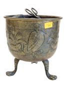 19TH CENTURY VICTORIAN BRASS NOUVEAU COAL BIN